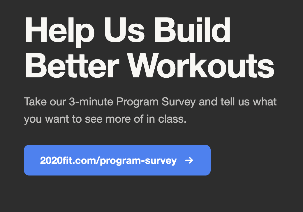 Take our 3-minute Program Survey